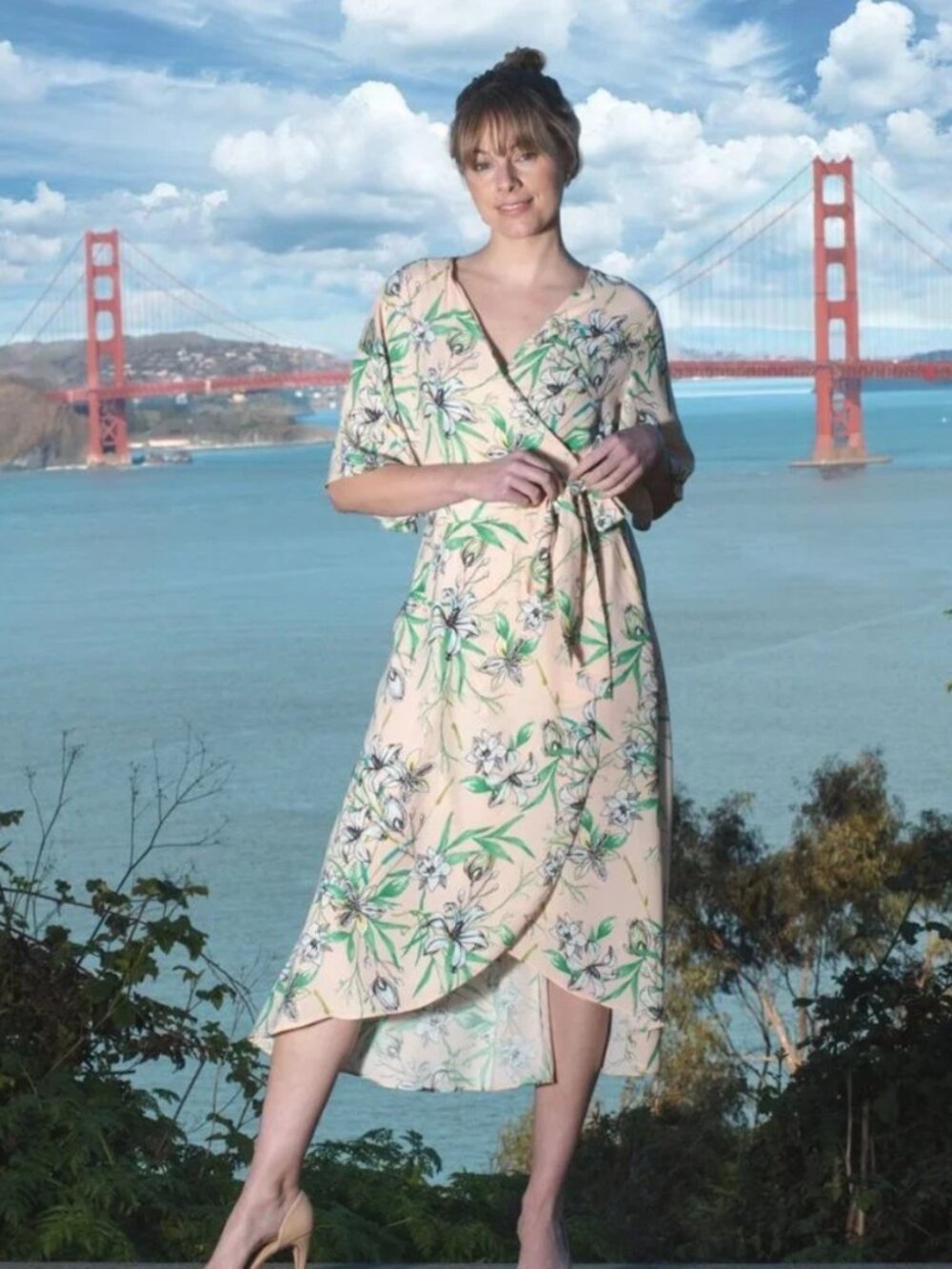 New Betabrand Casablanca Photogenic Wrap Midi Dress XXLarge - Picture 3 of 5